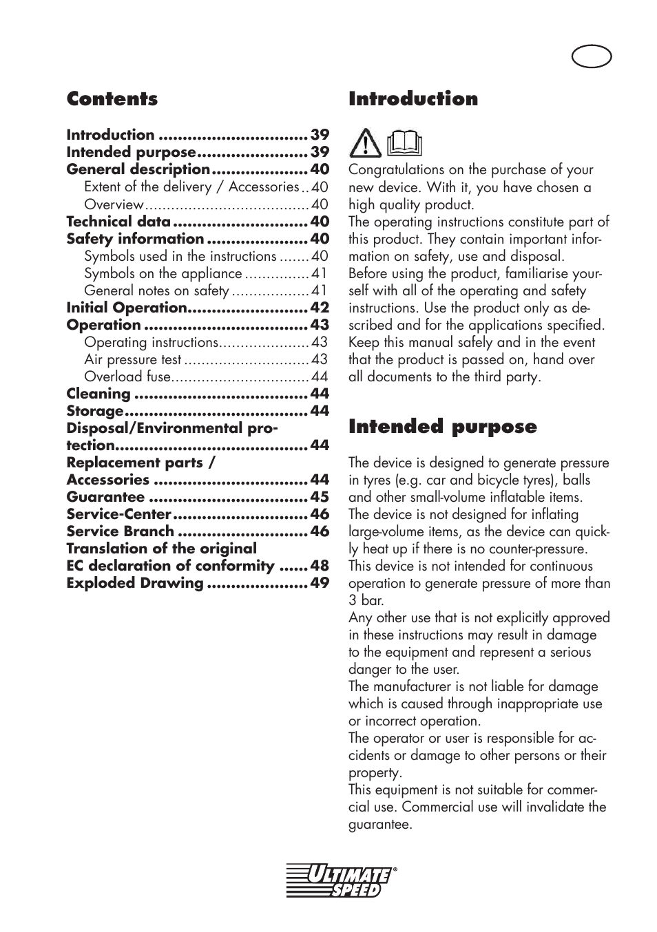 Ultimate Speed UMK 10 A1 User Manual | Page 39 / 50