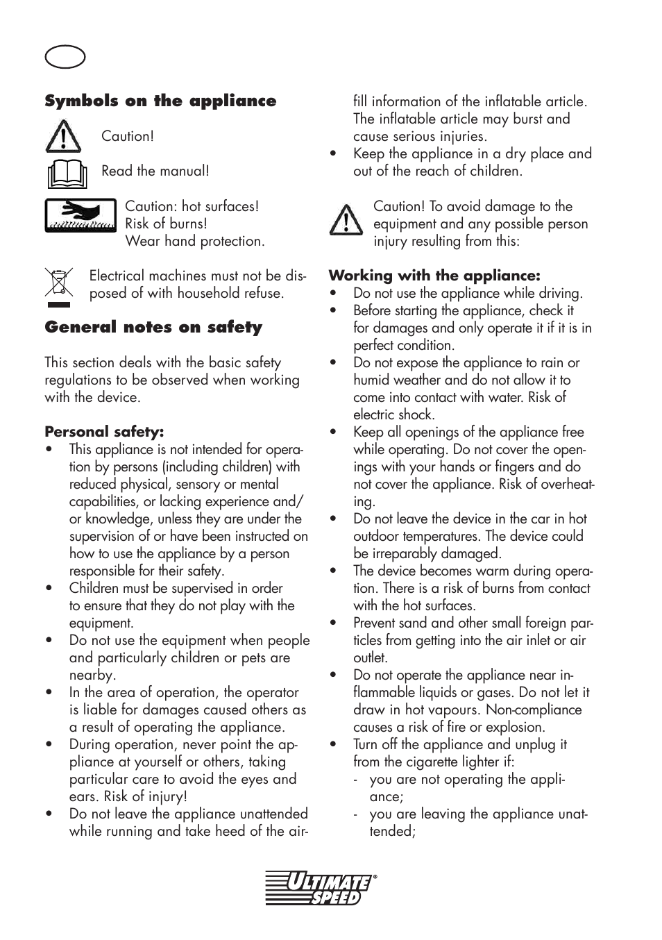 Ultimate Speed UMK 10 A1 User Manual | Page 22 / 38