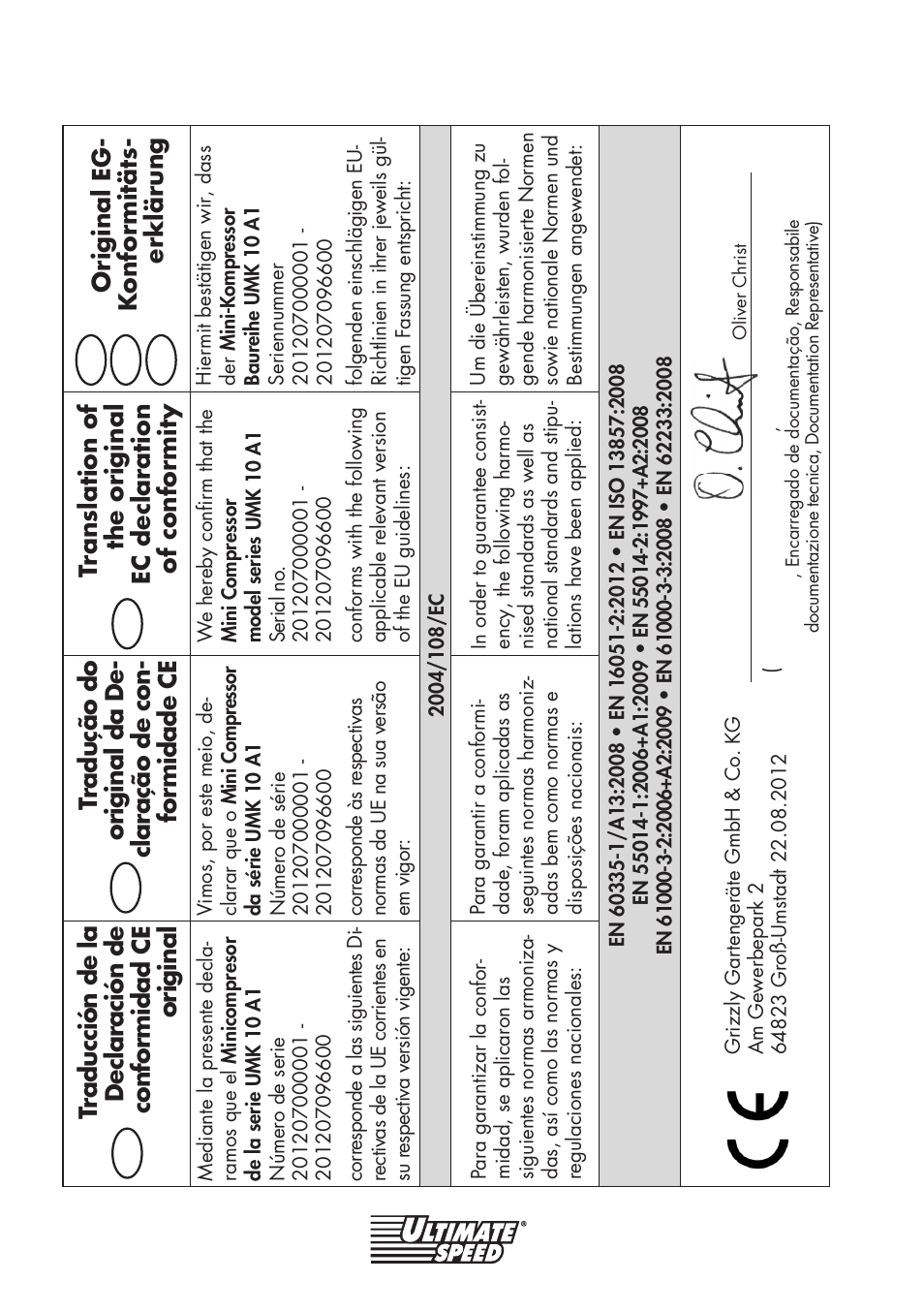 Ultimate Speed UMK 10 A1 User Manual | Page 36 / 38