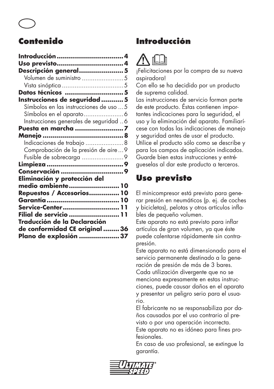 Ultimate Speed UMK 10 A1 User Manual | Page 4 / 38