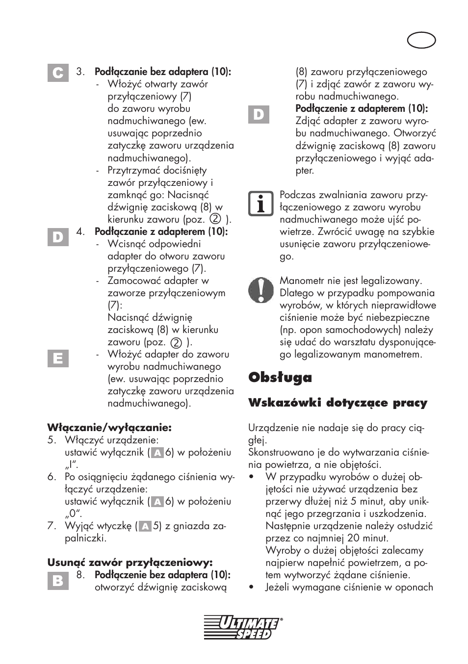 Obsługa | Ultimate Speed UMK 10 A1 User Manual | Page 17 / 58