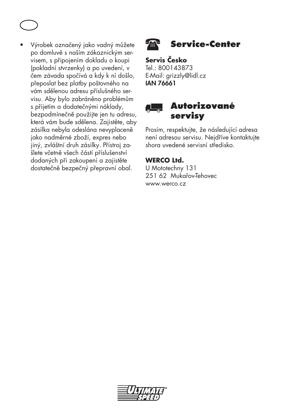 Service-center, Autorizované servisy | Ultimate Speed UMK 10 A1 User Manual | Page 36 / 58