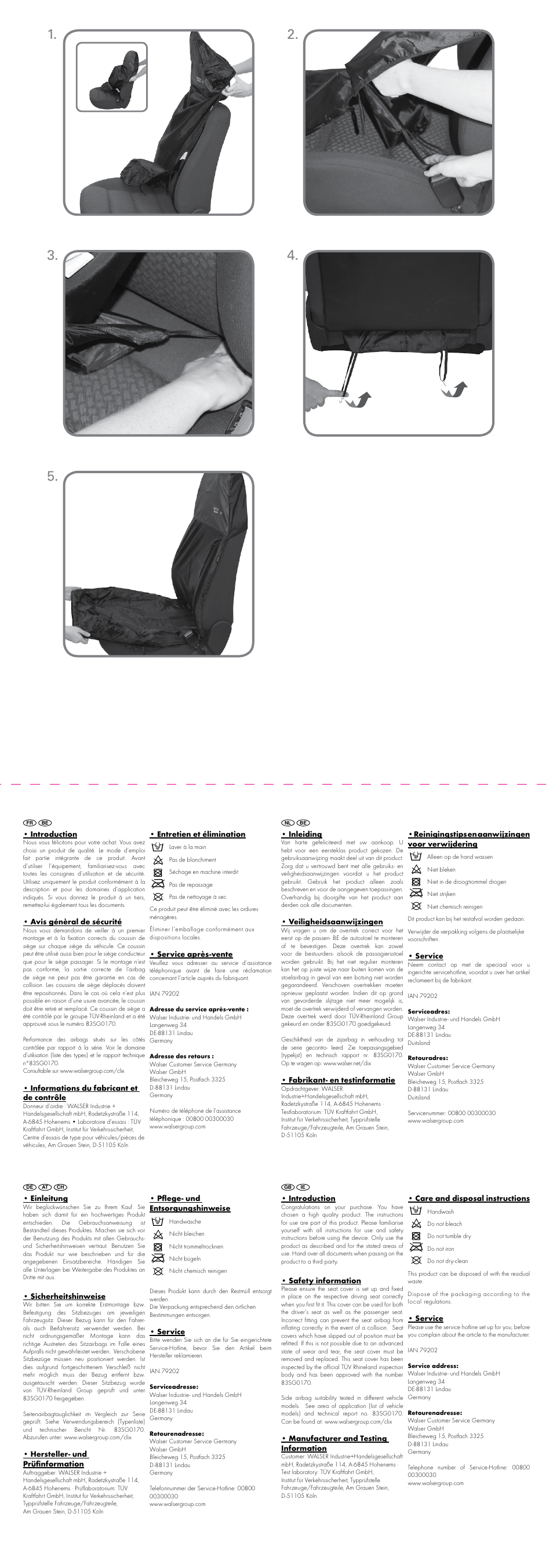 Ultimate Speed OUTDOOR CAR SEAT COVER User Manual | 1 page