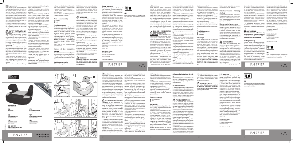 Ultimate Speed BOOSTER SEAT User Manual | 2 pages