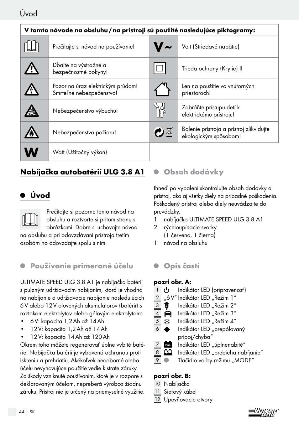 Ultimate Speed ULG 3.8 A1 User Manual | Page 44 / 62