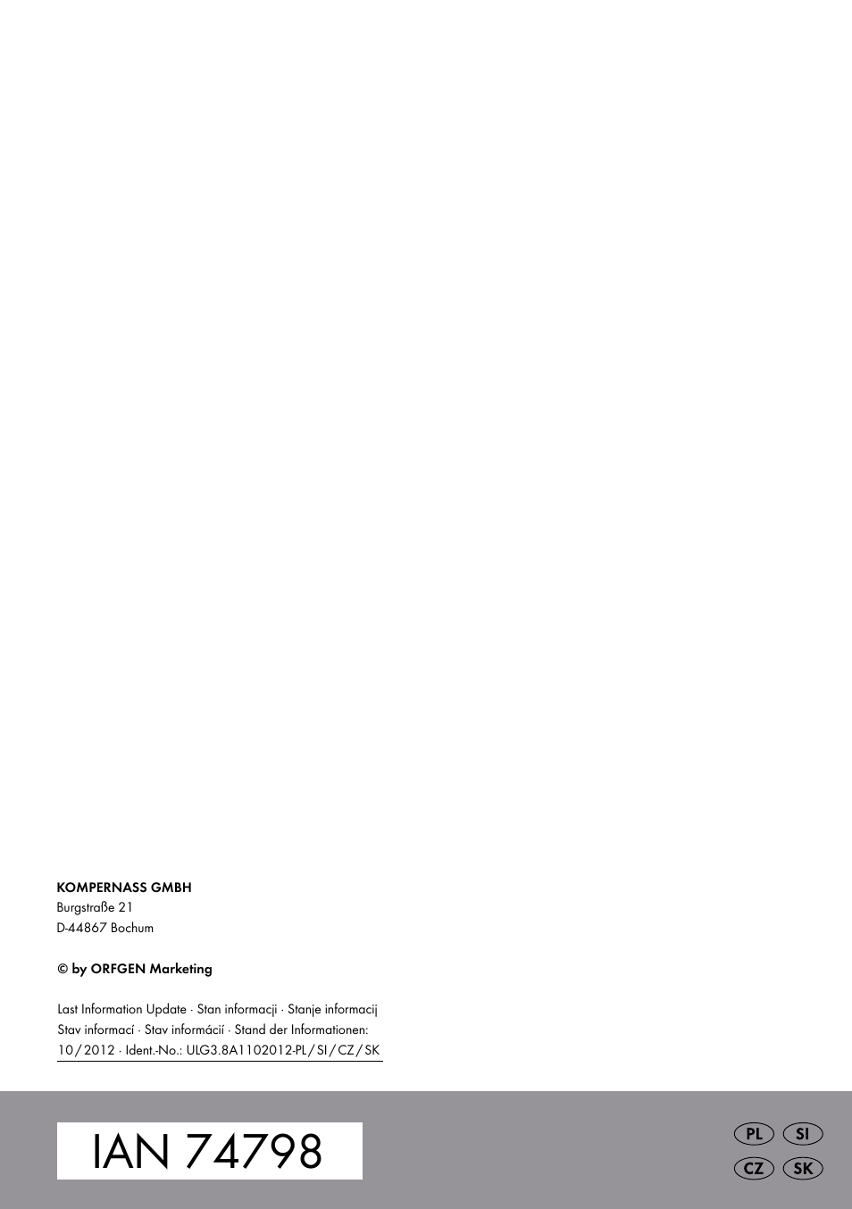 Ultimate Speed ULG 3.8 A1 User Manual | Page 62 / 62