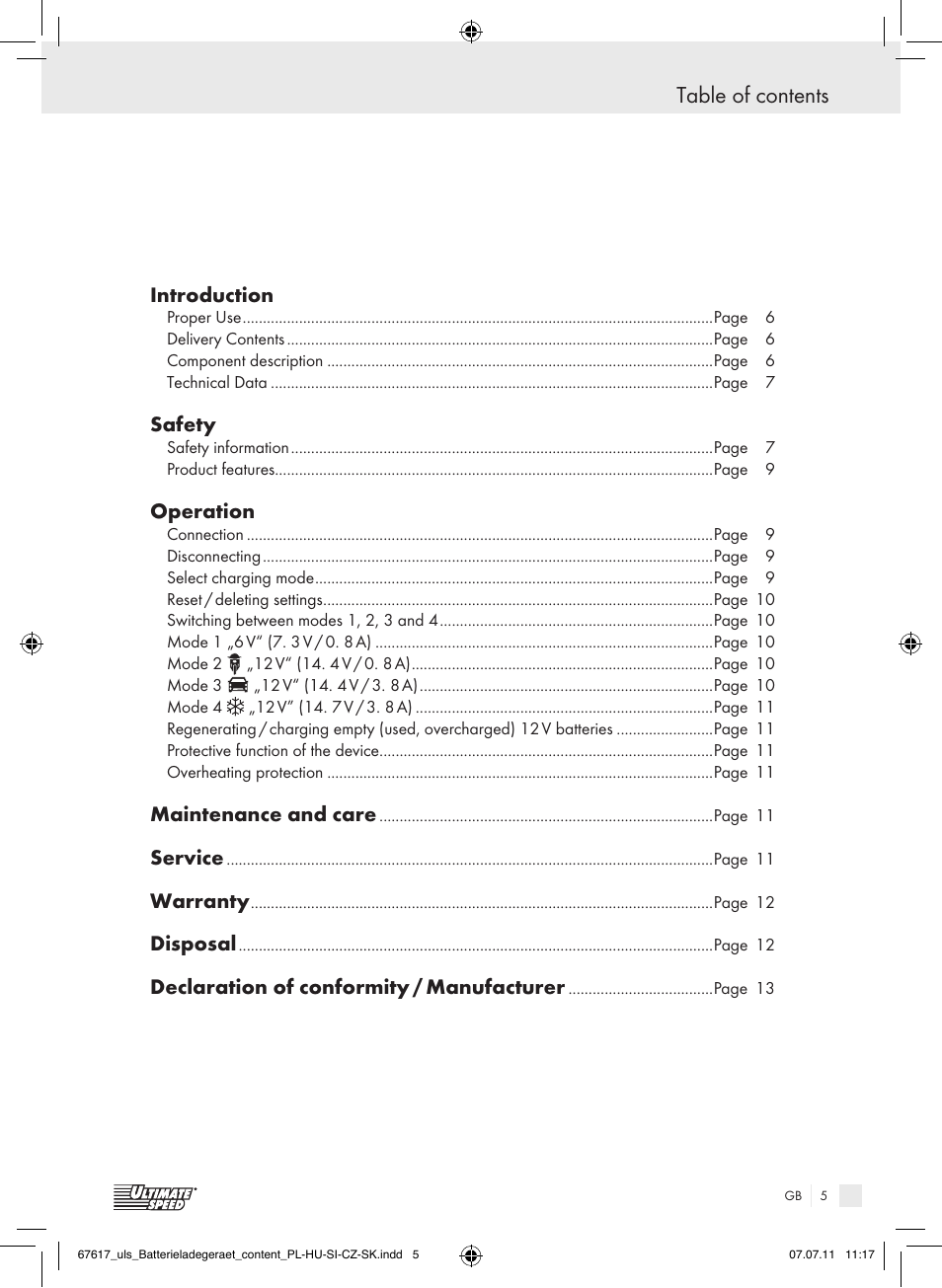 Ultimate Speed ULG 3.8 A1 User Manual | Page 6 / 73