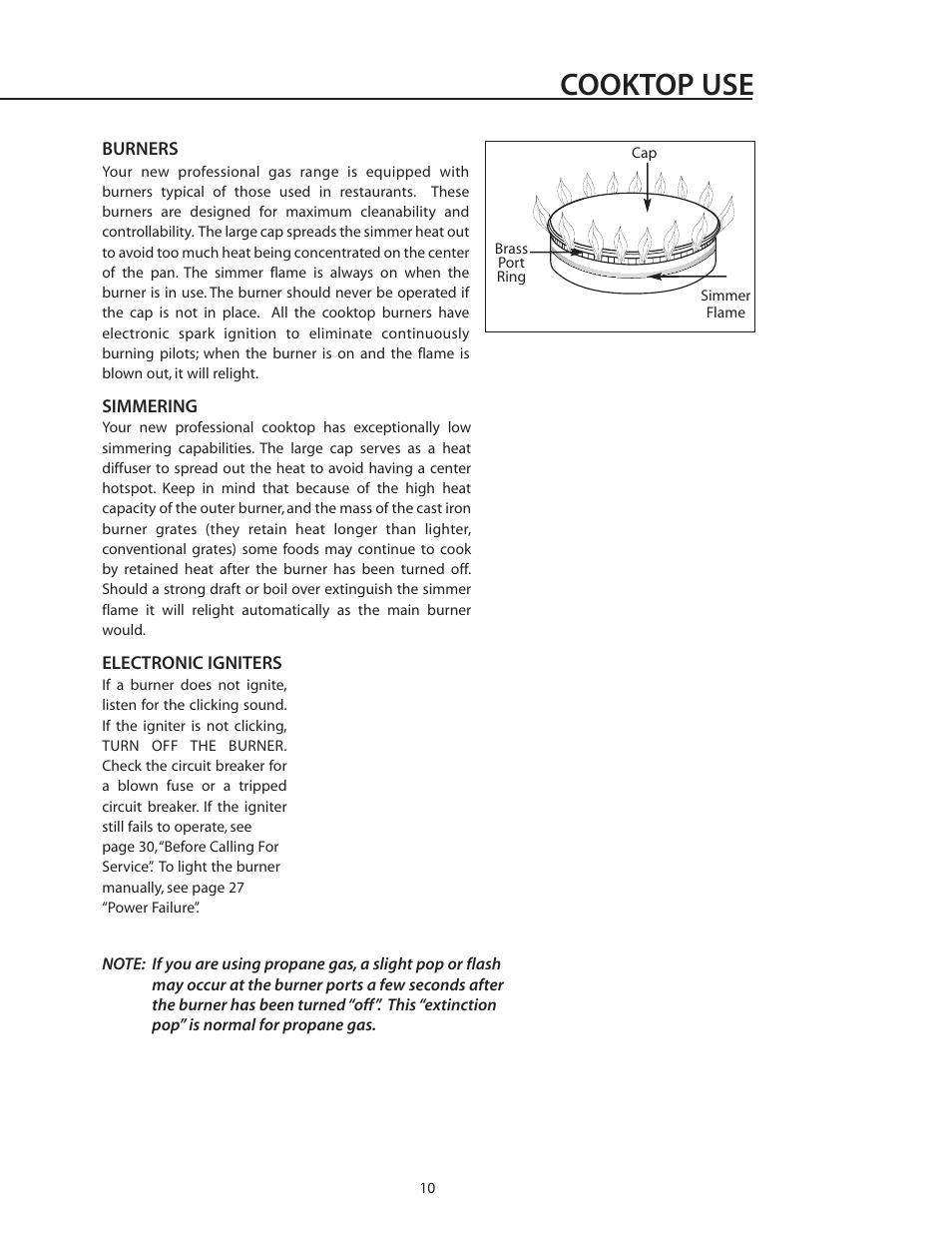 Cooktop use | DCS RGS-305 User Manual | Page 11 / 34