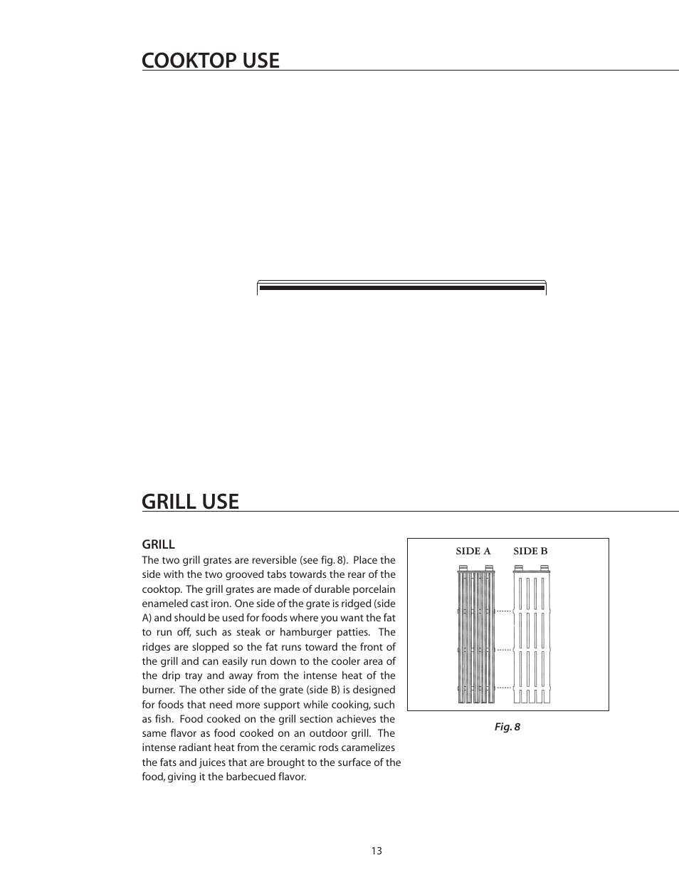 Cooktop use grill use | DCS RGS-305 User Manual | Page 14 / 34
