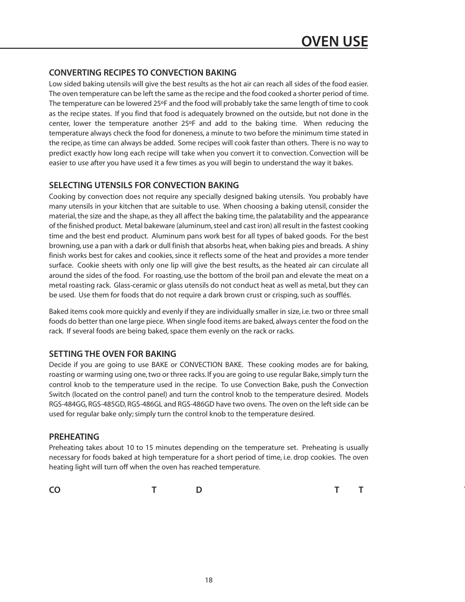 Oven use | DCS RGS-305 User Manual | Page 19 / 34