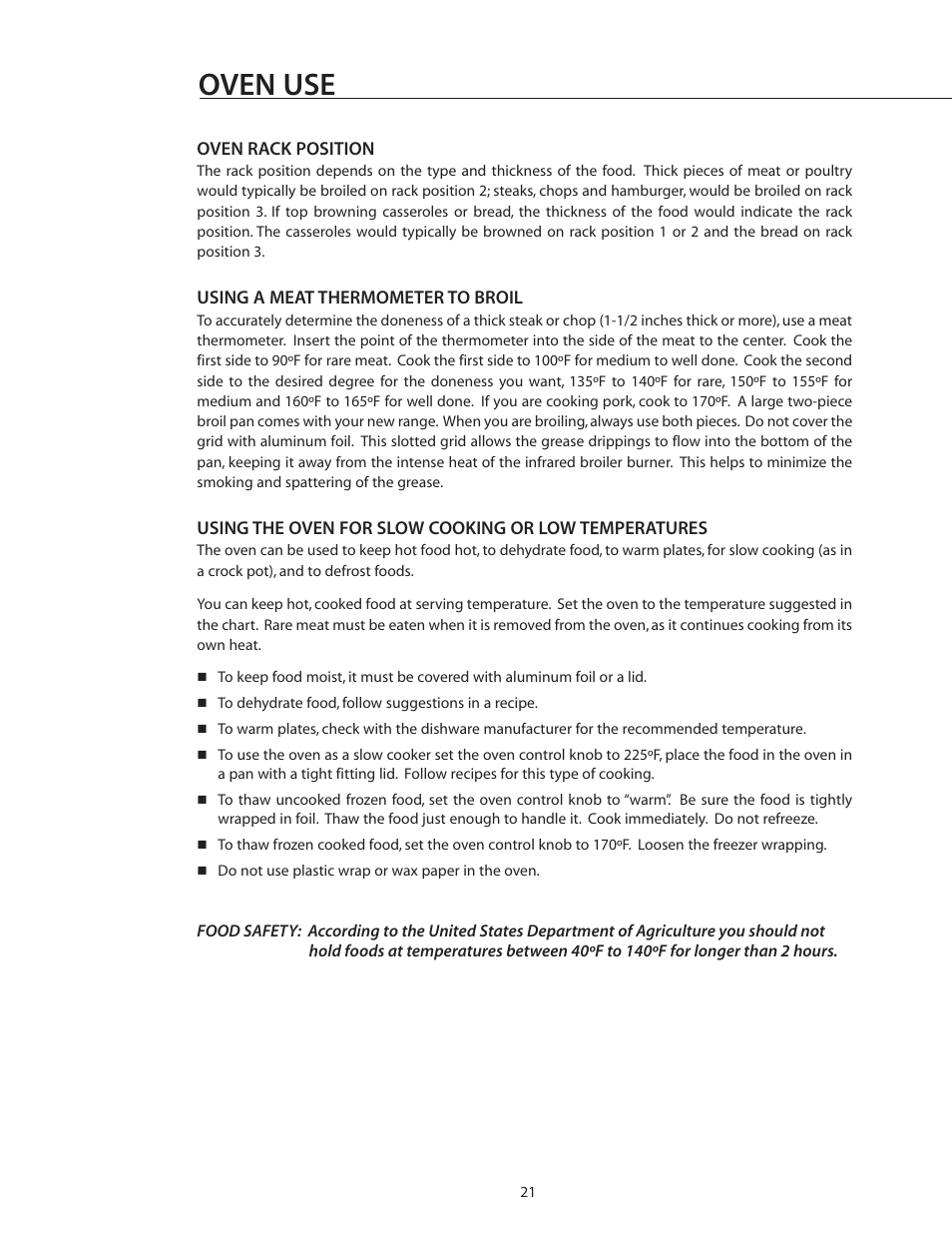 Oven use | DCS RGS-305 User Manual | Page 22 / 34