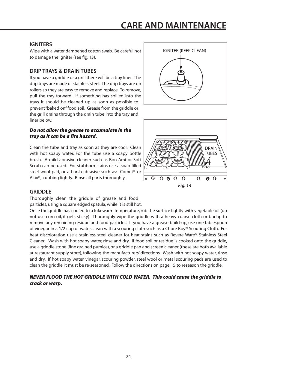 Care and maintenance | DCS RGS-305 User Manual | Page 25 / 34