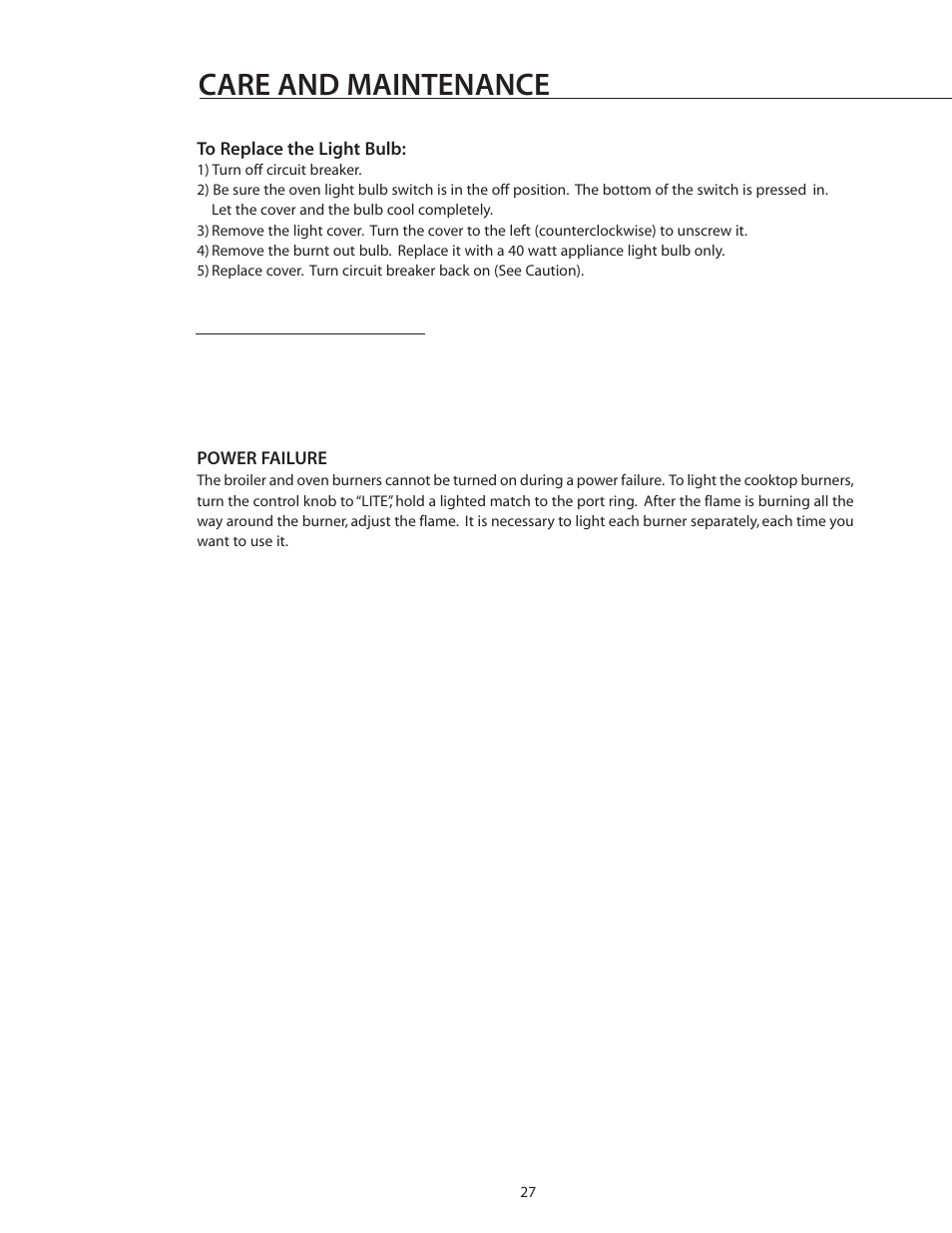 Care and maintenance | DCS RGS-305 User Manual | Page 28 / 34