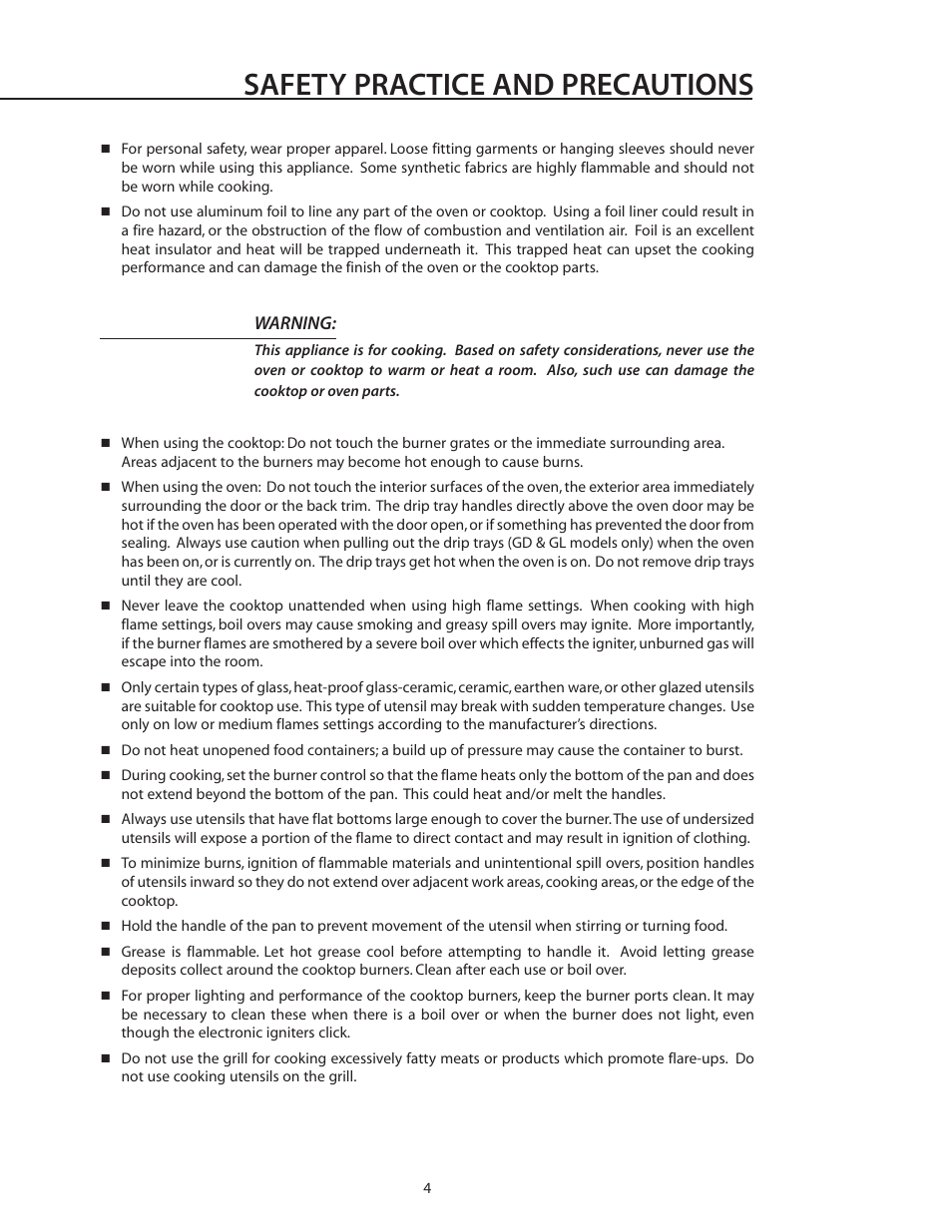 Safety practice and precautions | DCS RGS-305 User Manual | Page 5 / 34