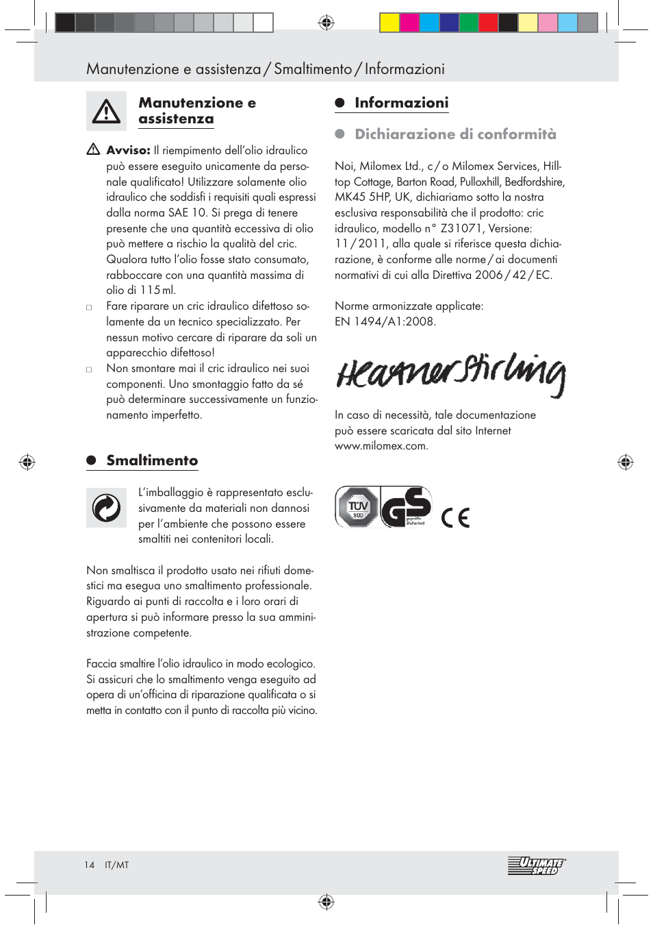 Ultimate Speed Z31071 User Manual | Page 14 / 30