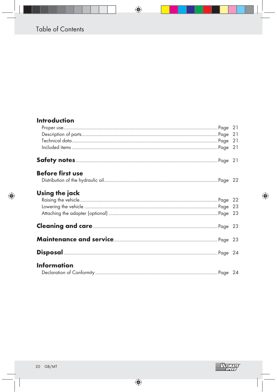 Ultimate Speed Z31071 User Manual | Page 20 / 30