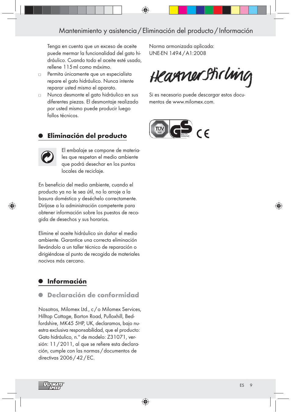 Ultimate Speed Z31071 User Manual | Page 9 / 30