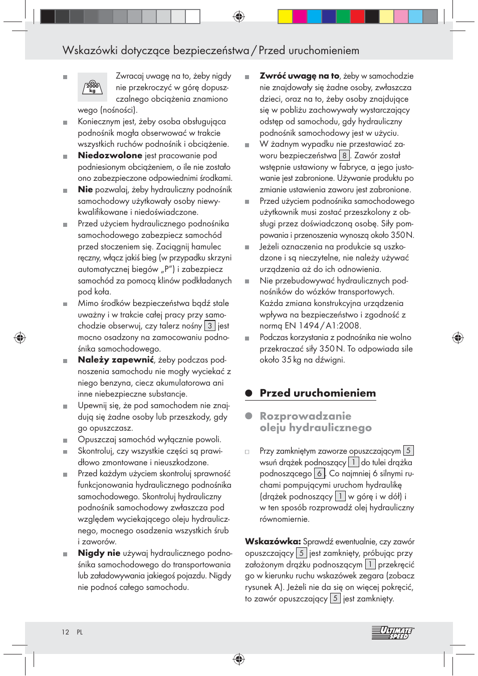 Ultimate Speed Z31071 User Manual | Page 12 / 40