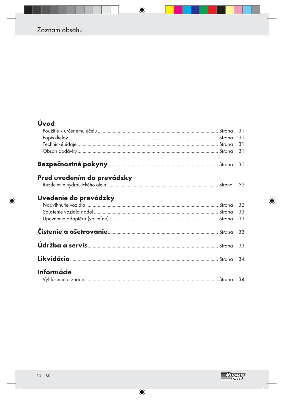 Ultimate Speed Z31071 User Manual | Page 30 / 40