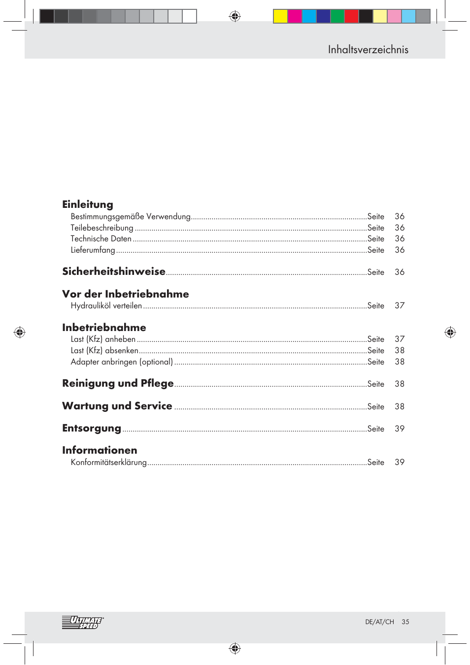 Ultimate Speed Z31071 User Manual | Page 35 / 40