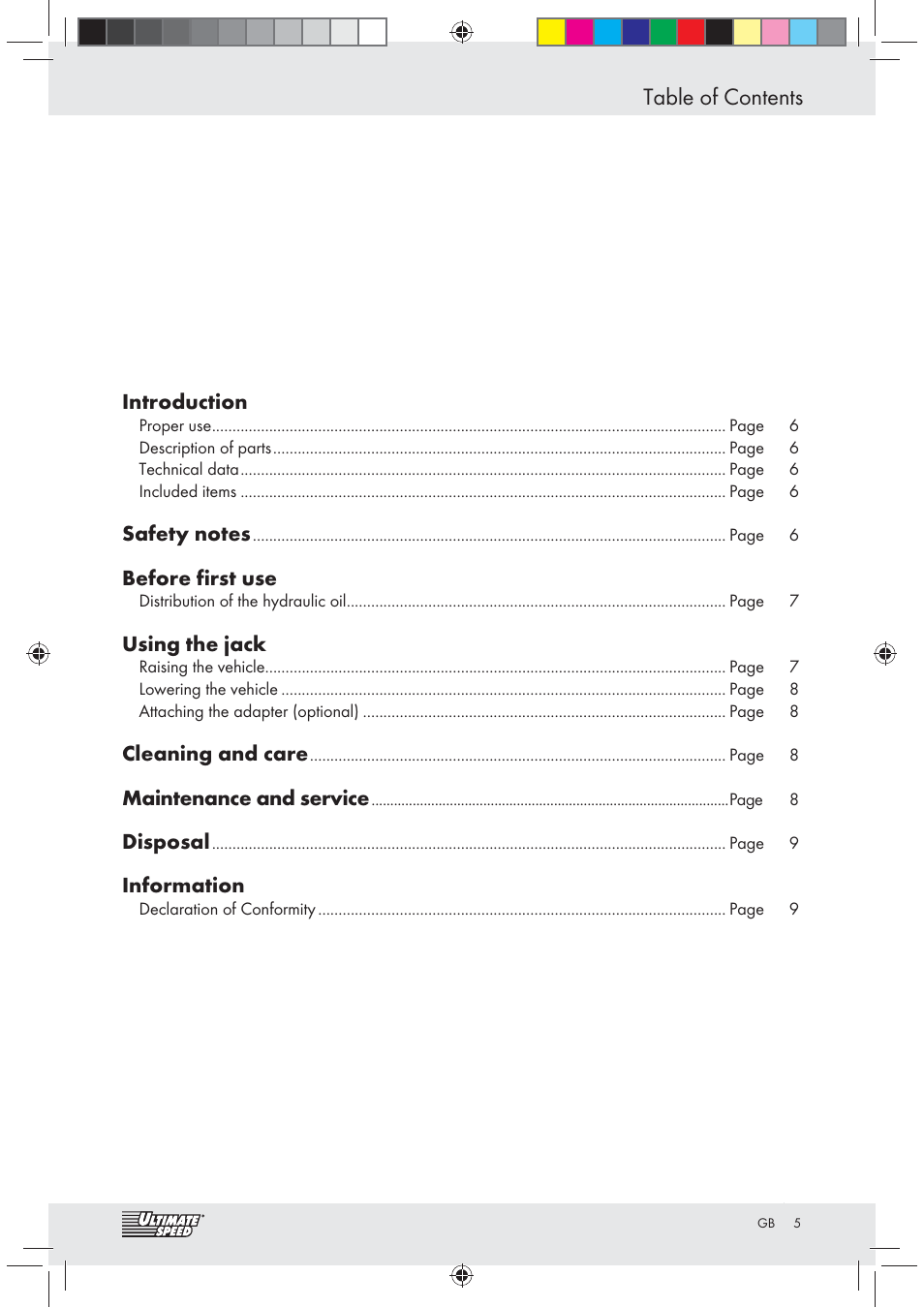 Ultimate Speed Z31071 User Manual | Page 5 / 40