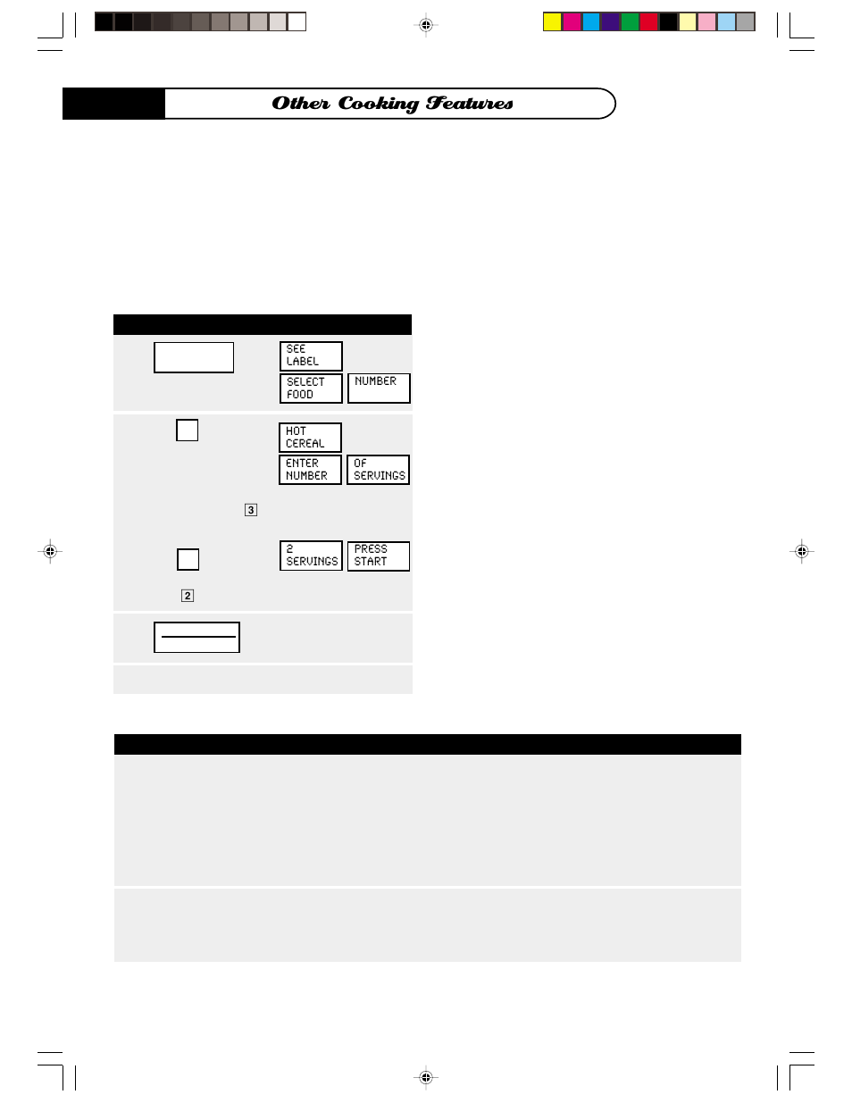 Other cooking features, Breakfast menu chart, Breakfast menu and lunch menu | DCS MO24SS User Manual | Page 17 / 32