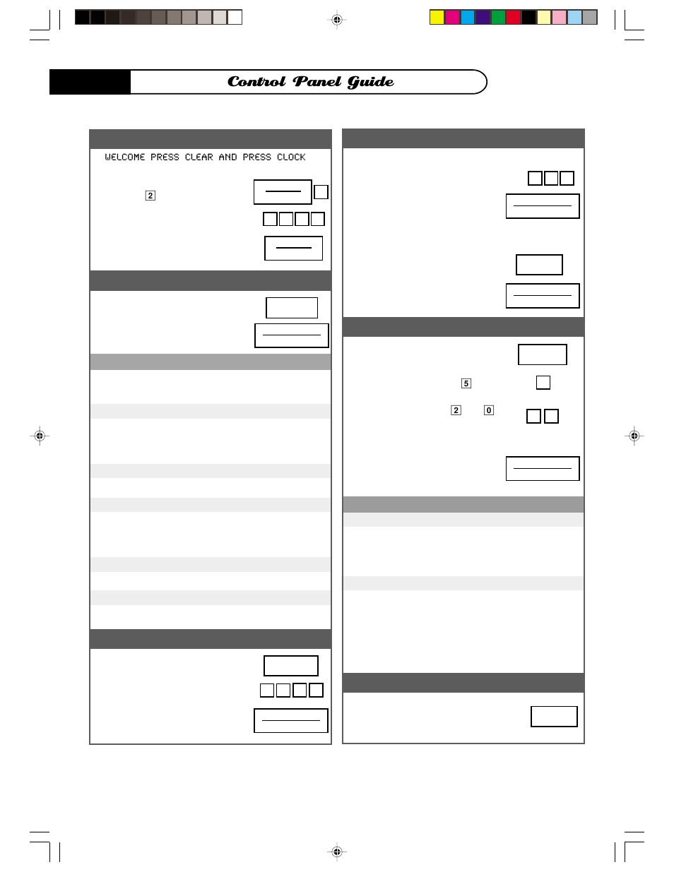 Control panel guide, Keep warm, Set clock | Defrost manual operation | DCS MO24SS User Manual | Page 31 / 32