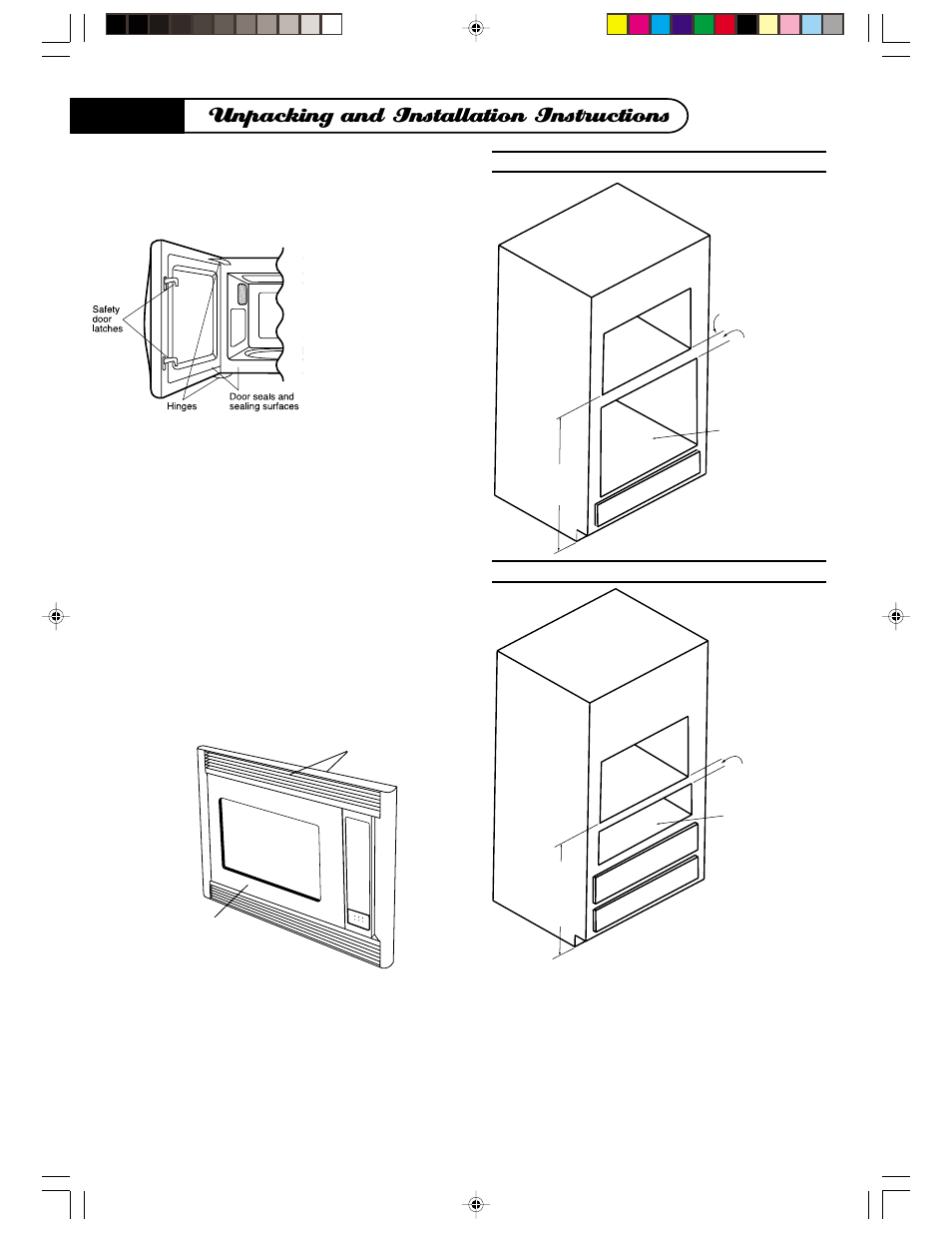 Unpacking and installation instructions, Unpacking and examining your oven, Choosing a location for your oven on the counter | Choosing a location for your oven if built-in, Over oven installation, Over warming oven installation | DCS MO24SS User Manual | Page 5 / 32