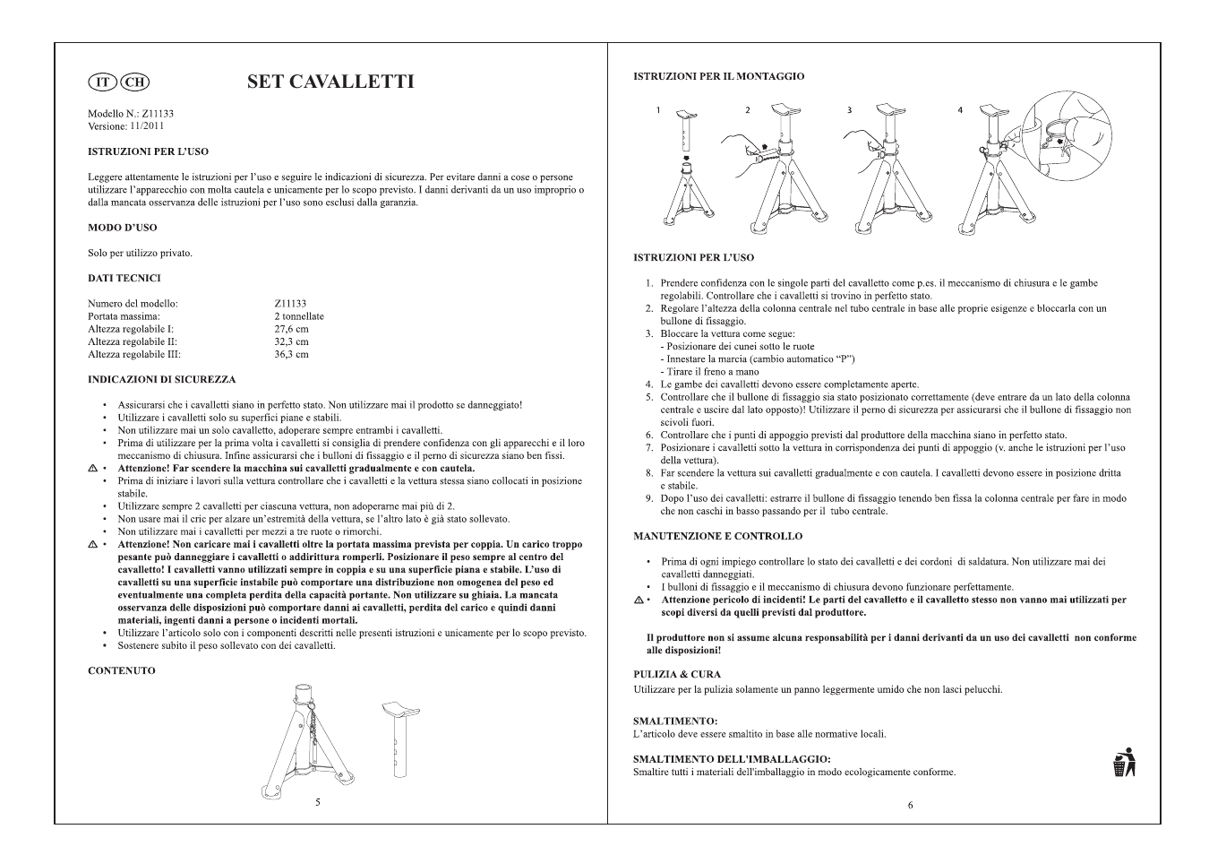 Set cavalletti | Ultimate Speed Z11133 User Manual | Page 4 / 5