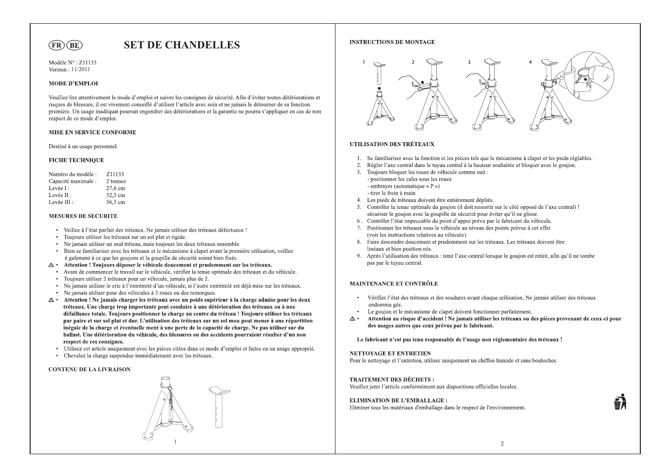 Set de chandelles | Ultimate Speed Z11133 User Manual | Page 2 / 4