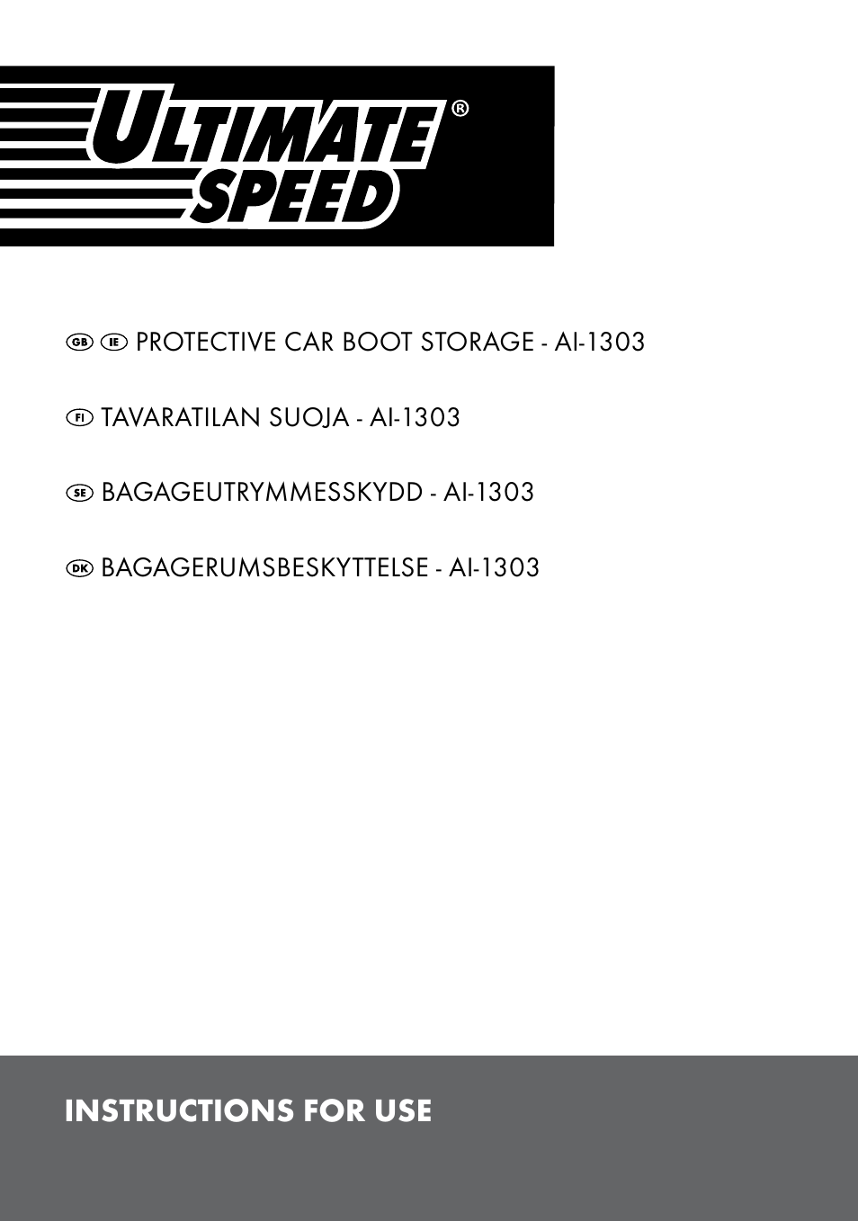 Ultimate Speed AI-1303 User Manual | 12 pages