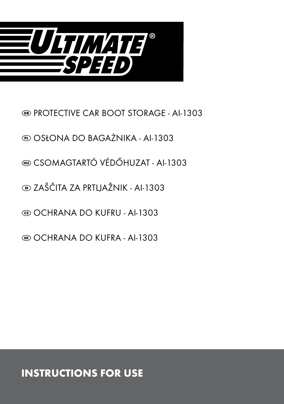 Ultimate Speed AI-1303 User Manual | 16 pages