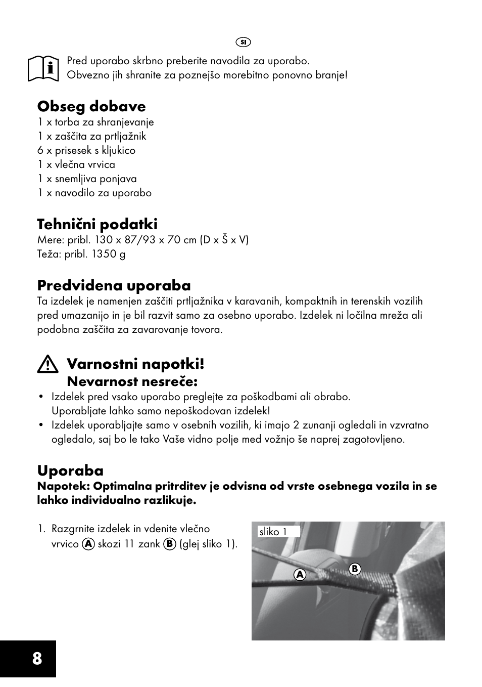Obseg dobave, Tehnični podatki, Predvidena uporaba | Varnostni napotki, Uporaba | Ultimate Speed AI-1303 User Manual | Page 8 / 16