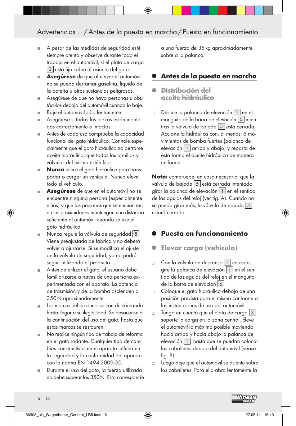 Puesta en funcionamiento elevar carga (vehículo) | Ultimate Speed Z29511 User Manual | Page 4 / 26