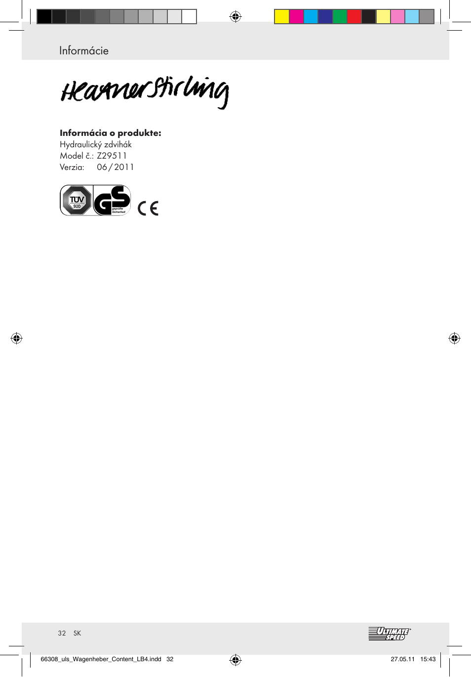 Informácie | Ultimate Speed Z29511 User Manual | Page 30 / 35