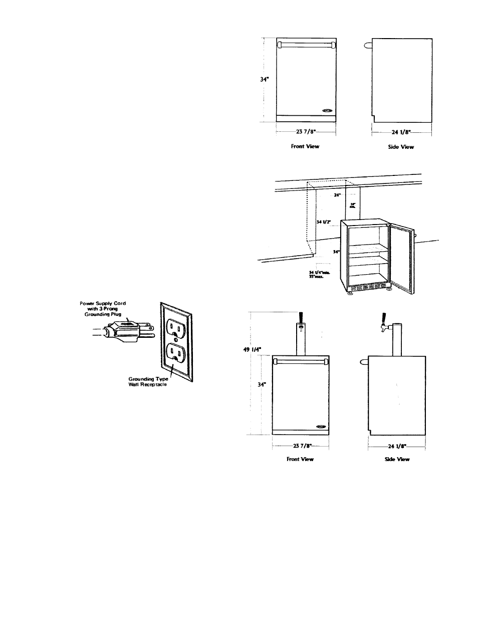 How to install your outdoor refrigerator, Warning | DCS OUTDOOR REFRIGERATOR AND BEVERAGE ALL REFRIGERATOR User Manual | Page 2 / 8