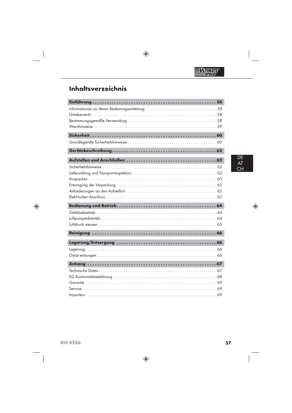 Ultimate Speed KH 4256 User Manual | Page 59 / 72