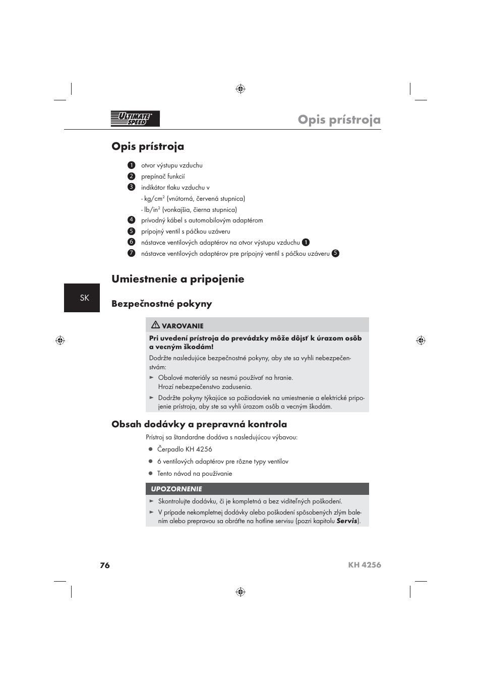 Ultimate Speed KH 4256 User Manual | Page 78 / 100