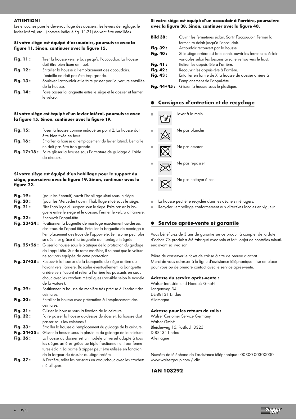 Ultimate Speed VELOUR CAR SEAT COVER SET User Manual | Page 6 / 13