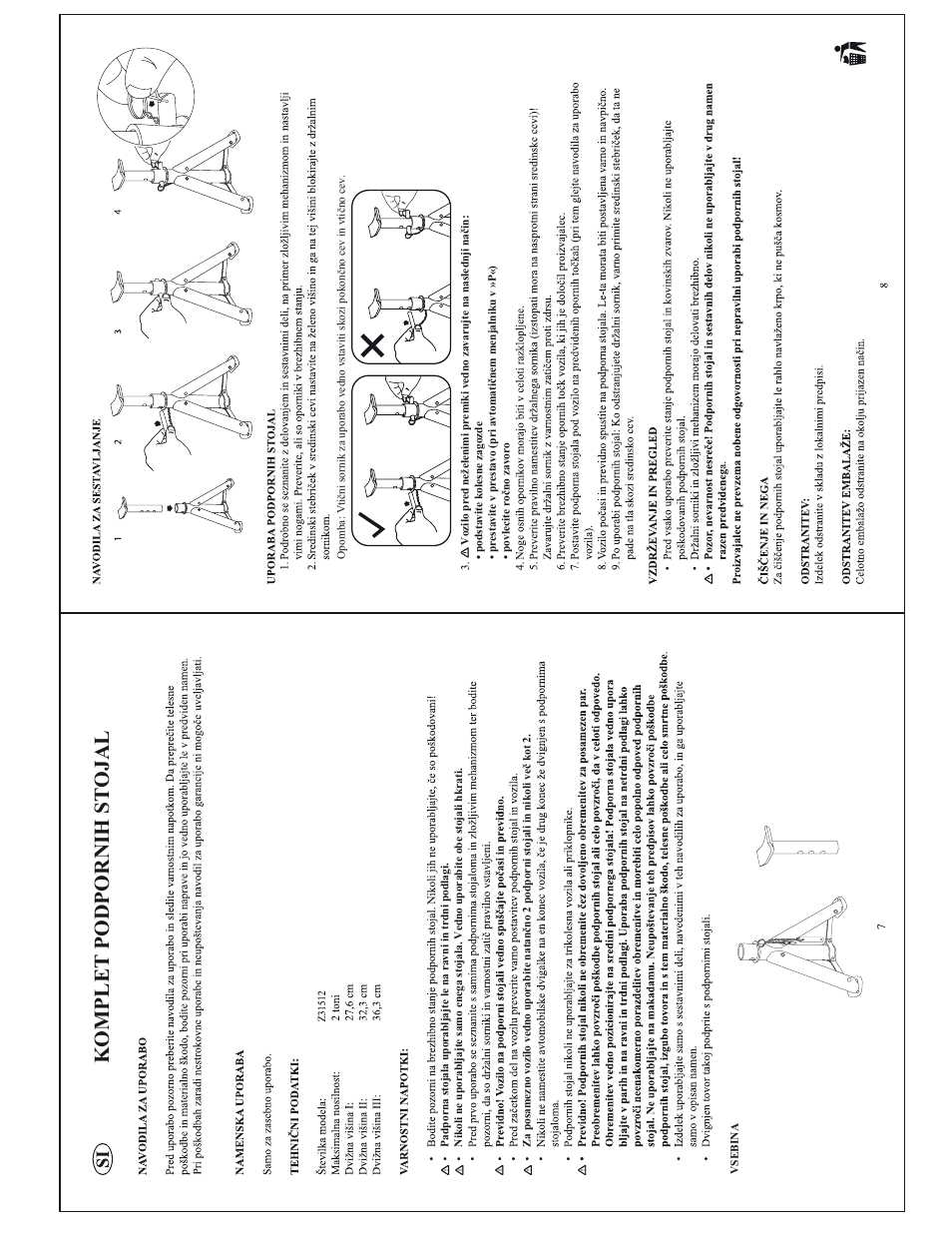 Komplet podpornih st ojal | Ultimate Speed Z31512 User Manual | Page 5 / 8
