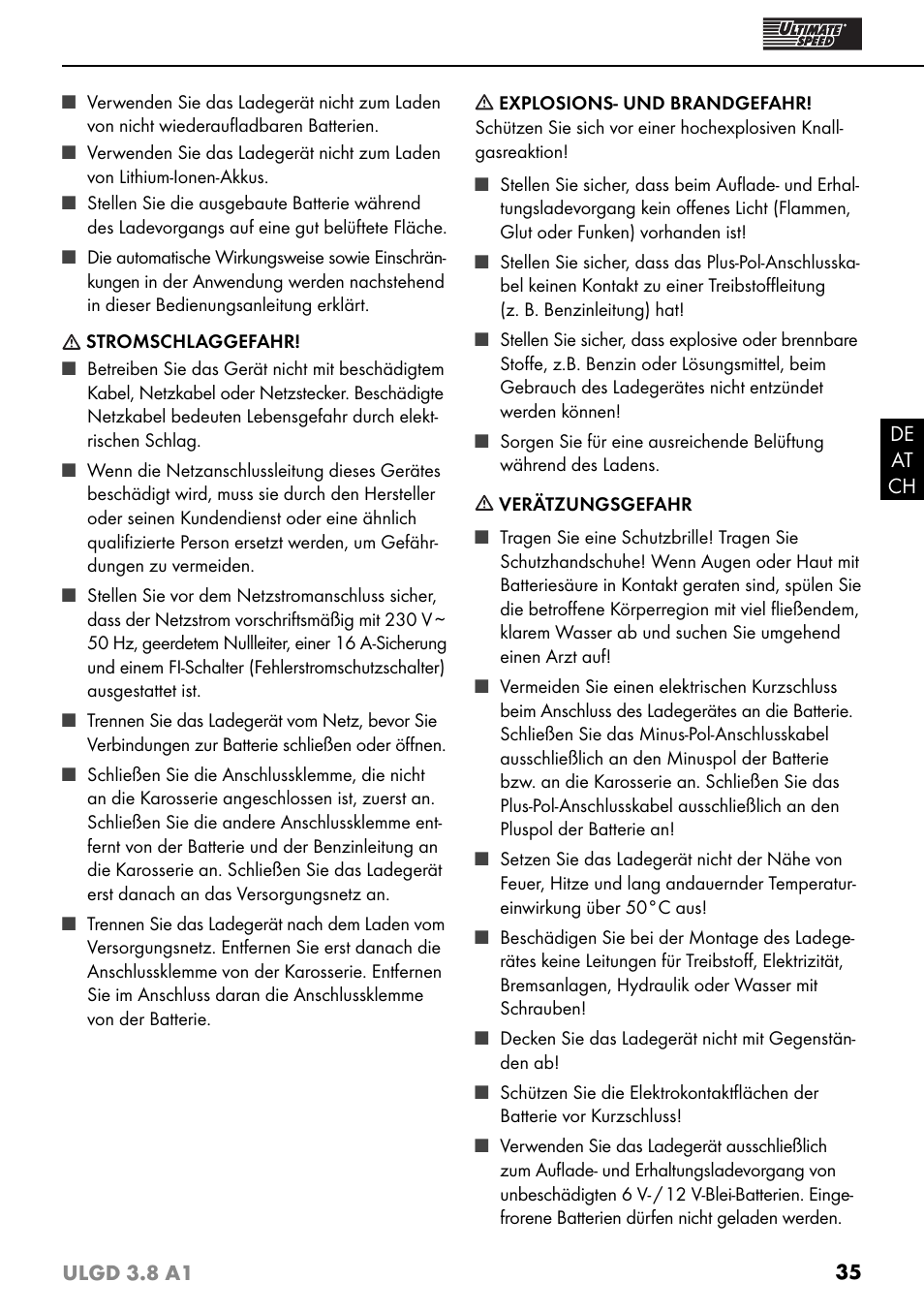 Ultimate Speed ULGD 3.8 A1 User Manual | Page 38 / 43