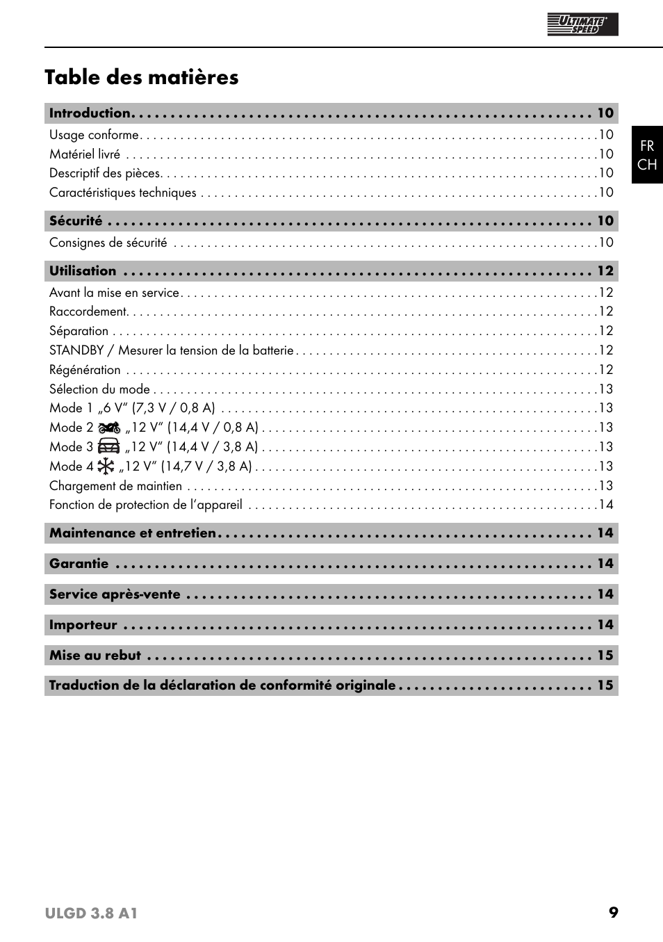 Ultimate Speed ULGD 3.8 A1 User Manual | Page 12 / 35