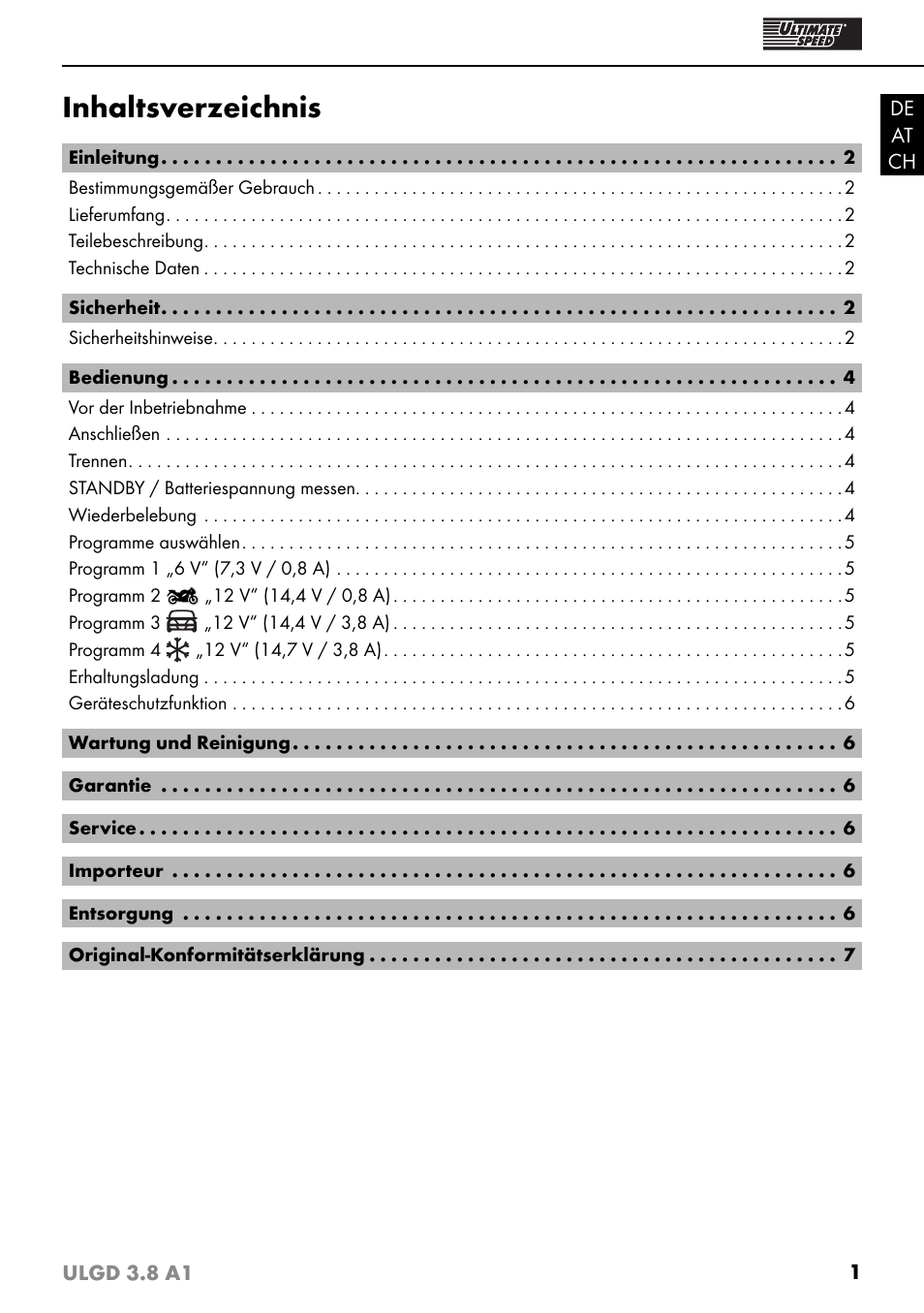 Ultimate Speed ULGD 3.8 A1 User Manual | Page 4 / 35