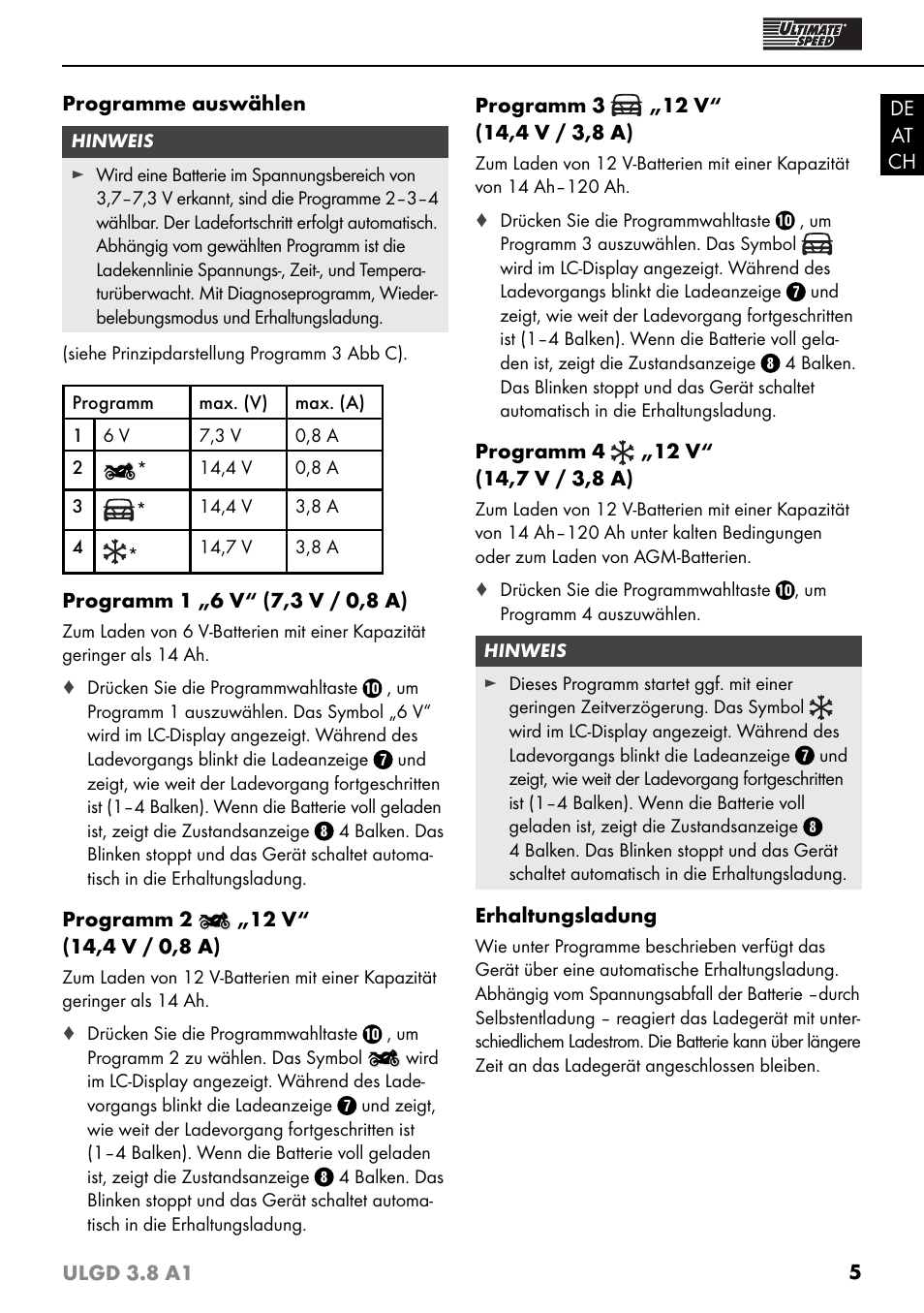 Ultimate Speed ULGD 3.8 A1 User Manual | Page 8 / 35