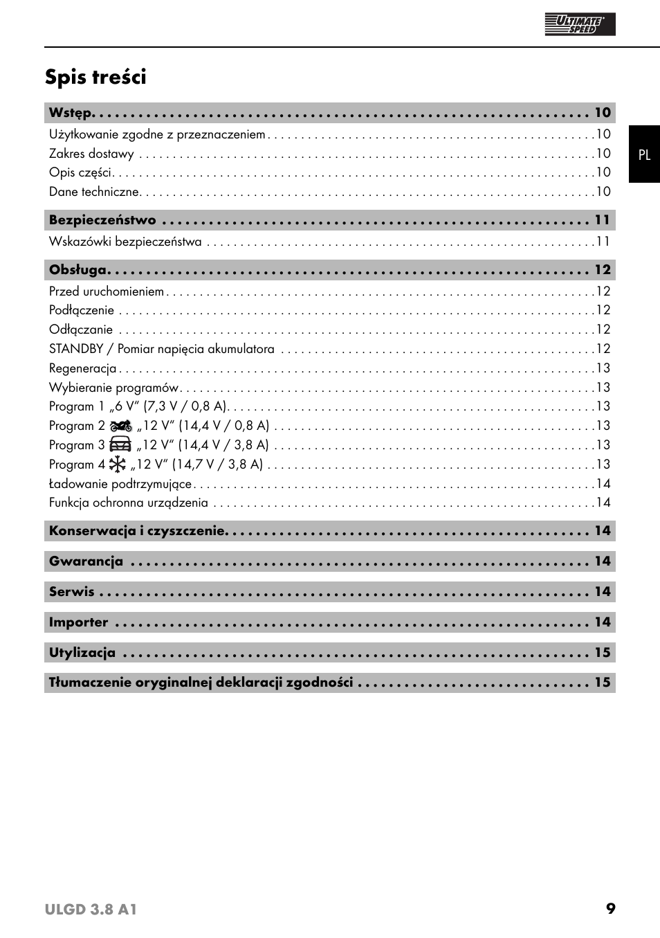 Ultimate Speed ULGD 3.8 A1 User Manual | Page 12 / 51