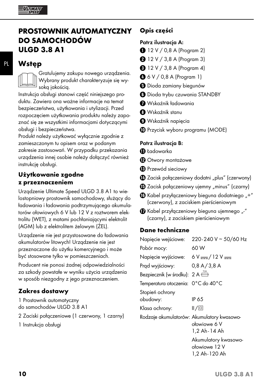 Ultimate Speed ULGD 3.8 A1 User Manual | Page 13 / 51