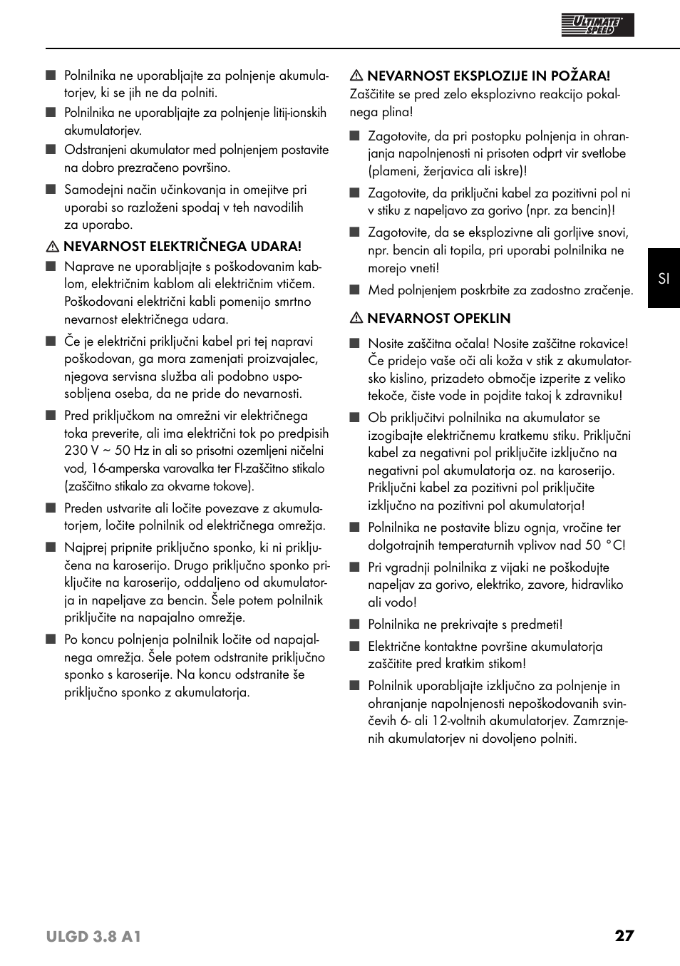 Ultimate Speed ULGD 3.8 A1 User Manual | Page 30 / 51