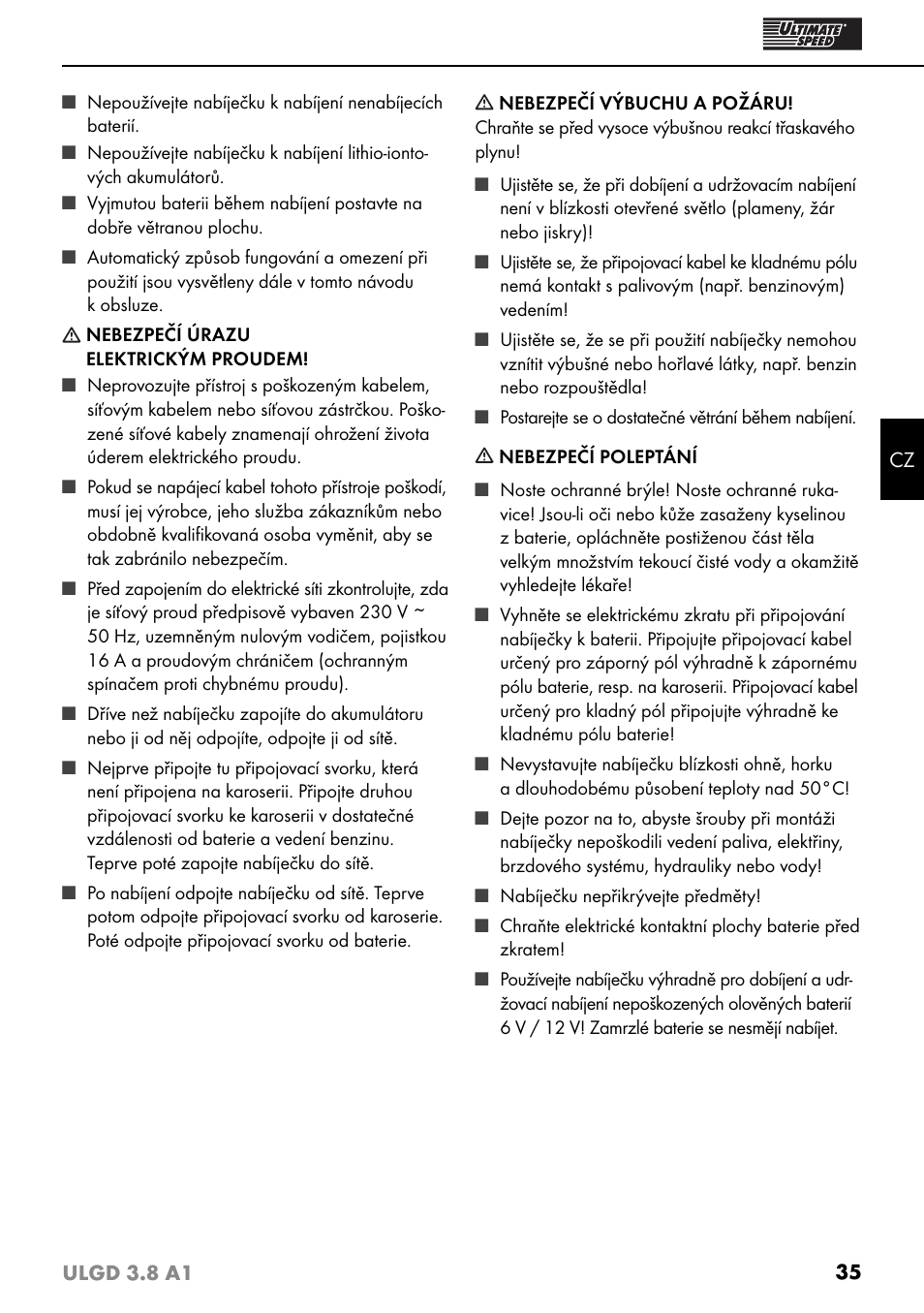 Ultimate Speed ULGD 3.8 A1 User Manual | Page 38 / 51