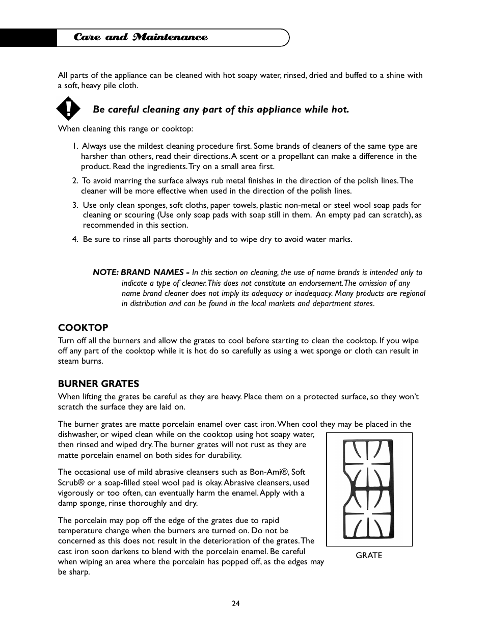 Care and maintenance | DCS I RGSC-305BK User Manual | Page 25 / 34