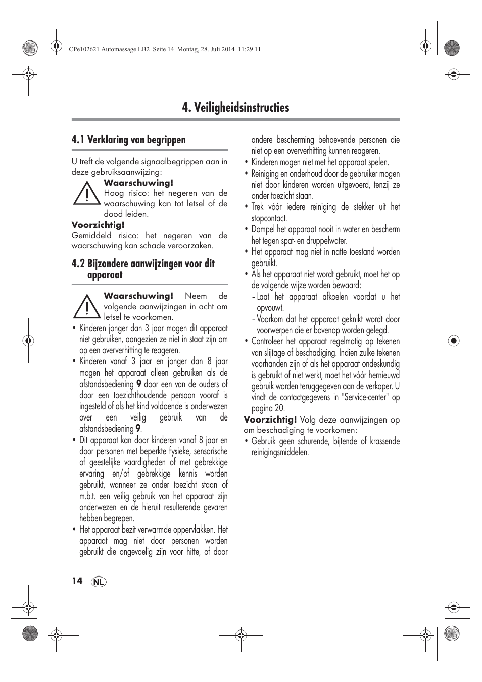 Veiligheidsinstructies | Ultimate Speed UAMM 12 A1 User Manual | Page 16 / 42